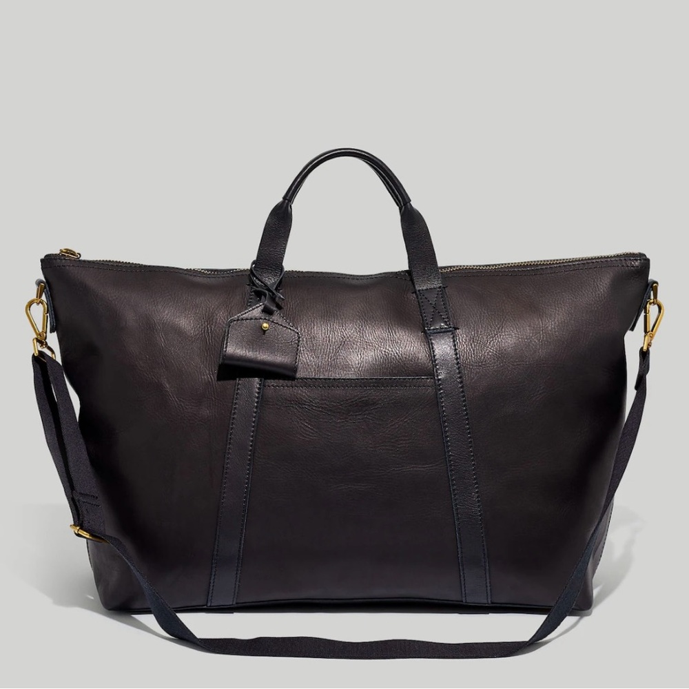 Madewell The Overnight Bag in Black Leather